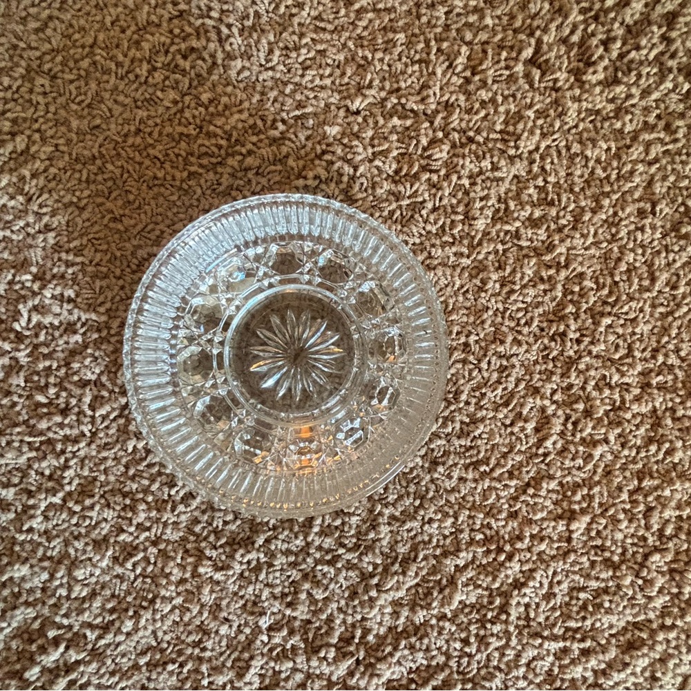 Elegant Clear Glass Bowl with small matching plate
